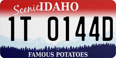 ID license plate 1T0144D