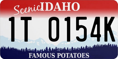 ID license plate 1T0154K