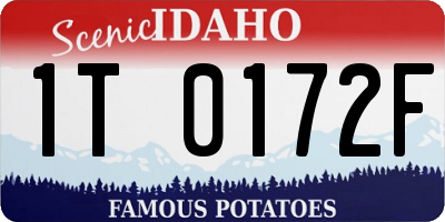 ID license plate 1T0172F