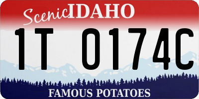 ID license plate 1T0174C
