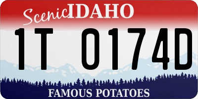 ID license plate 1T0174D