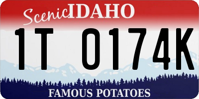 ID license plate 1T0174K