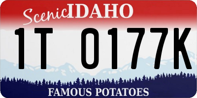 ID license plate 1T0177K