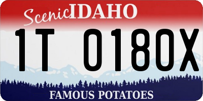 ID license plate 1T0180X