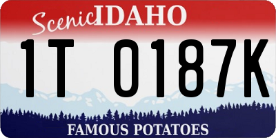 ID license plate 1T0187K