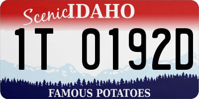 ID license plate 1T0192D