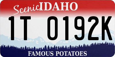 ID license plate 1T0192K