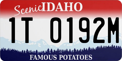 ID license plate 1T0192M