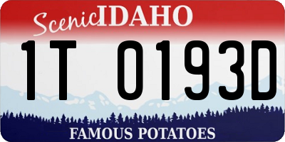 ID license plate 1T0193D