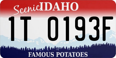 ID license plate 1T0193F