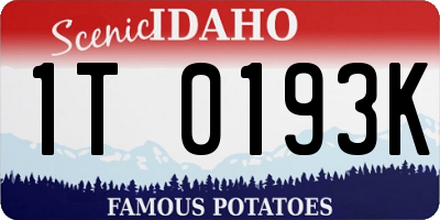 ID license plate 1T0193K