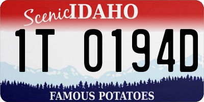 ID license plate 1T0194D