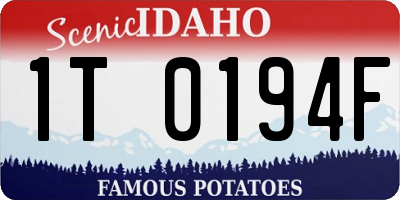 ID license plate 1T0194F