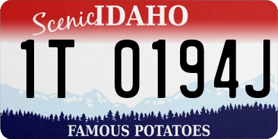 ID license plate 1T0194J