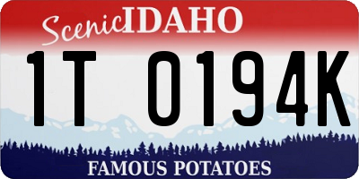 ID license plate 1T0194K