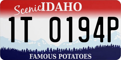 ID license plate 1T0194P
