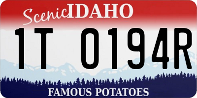 ID license plate 1T0194R