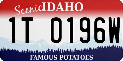 ID license plate 1T0196W