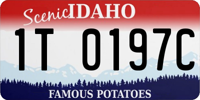 ID license plate 1T0197C