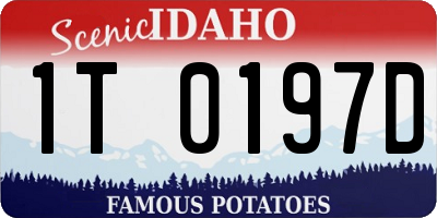 ID license plate 1T0197D