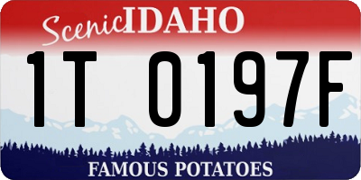 ID license plate 1T0197F