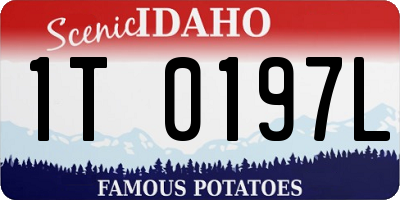 ID license plate 1T0197L