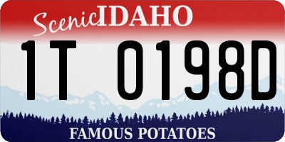 ID license plate 1T0198D