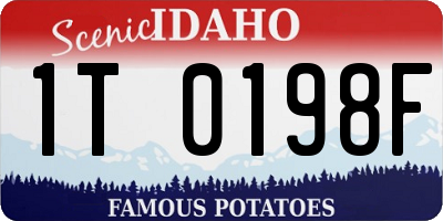 ID license plate 1T0198F