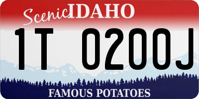 ID license plate 1T0200J