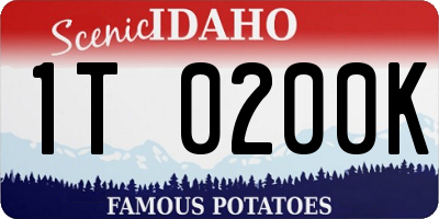 ID license plate 1T0200K