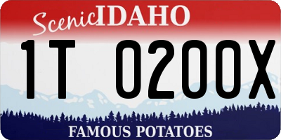 ID license plate 1T0200X