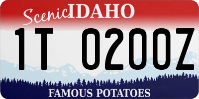 ID license plate 1T0200Z