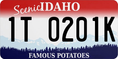 ID license plate 1T0201K