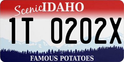 ID license plate 1T0202X