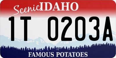 ID license plate 1T0203A