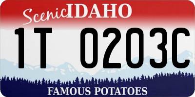 ID license plate 1T0203C
