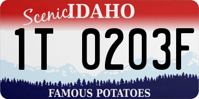 ID license plate 1T0203F