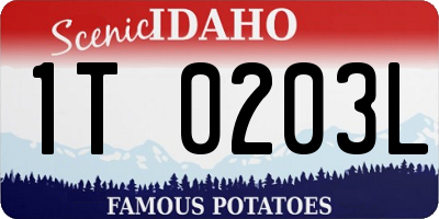 ID license plate 1T0203L