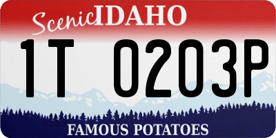 ID license plate 1T0203P