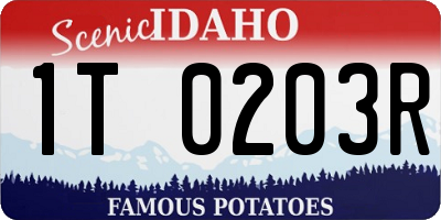 ID license plate 1T0203R