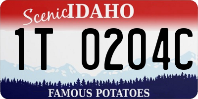 ID license plate 1T0204C