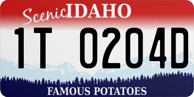 ID license plate 1T0204D