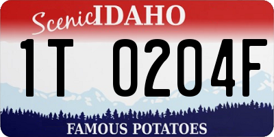ID license plate 1T0204F
