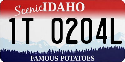 ID license plate 1T0204L