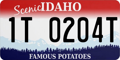 ID license plate 1T0204T