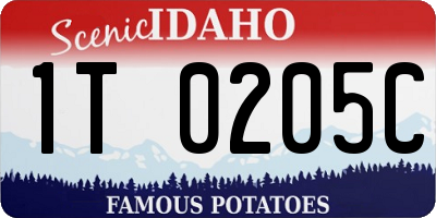 ID license plate 1T0205C