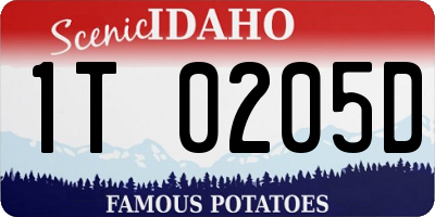 ID license plate 1T0205D