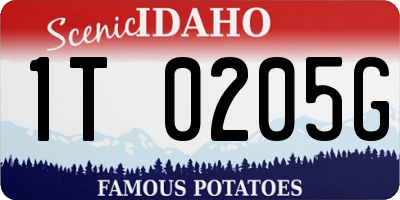 ID license plate 1T0205G