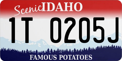 ID license plate 1T0205J