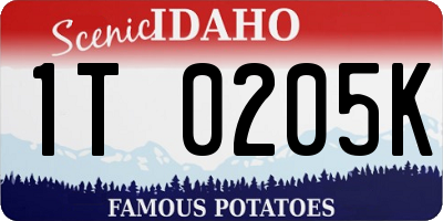 ID license plate 1T0205K